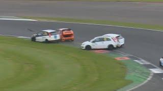 BRSCC Ford Fiesta Championship 2017. Race 1 Silverstone Circuit. Big Crash & Red Flag