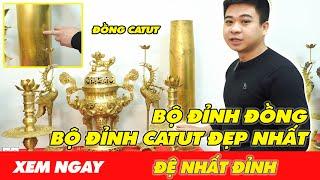 Bộ đỉnh đồng. Bộ đỉnh đồng ngũ sự Catut trên ban thờ gia tiên