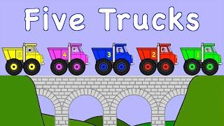 Five Trucks | Shiny Bright Trucks | Counting Song | @rainbowrabbitsongs | #rainbowrabbitsongs