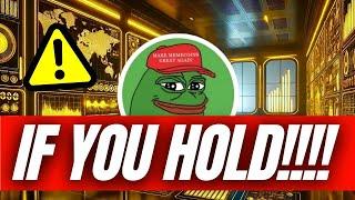 PEPE COIN DOES THIS MEAN IT'S ALL OVER NOW? | HOLDERS WATCH THIS NOW | PEPE COIN PRICE PREDICTION‼️