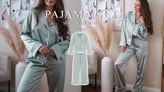 making a silky satin pajama set | “ZOYE” pajamas sewing tutorial