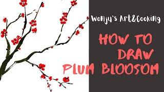 Plum Blossom 매화: 4 Gentlemen Chinese Painting Series 4 사군자 매화그리기, 한국어자막 Korean subtitle