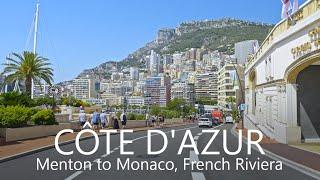 4K Scenic Drive in Cote d'Azur (French Riviera) Menton - Monaco - A8