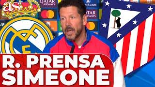 SIMEONE, RUEDA DE PRENSA COMPLETA HOY | REAL MADRID vs. ATLÉTICO de CHAMPIONS LEAGUE