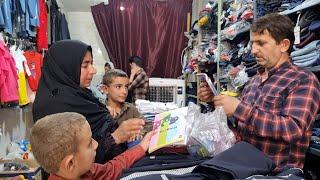 "Purchase of stationery, bags and shoes for Majid and Mohsen by Golnikha"