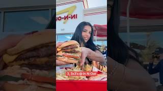 Eating 3, 3x3s @ in-n-out #food #shorts #eating #innout #mukbang