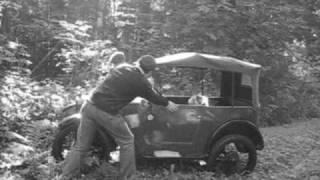 1927 Austin seven vs 1935 SS 1 (pre war Jaguar) silent film style B/W comedy.