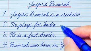 10 Lines Essay on Jasprit Bumrah | Cursive Writing | English Writing | Cursive Handwriting Practice