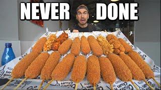 "BET YOU CAN'T EAT HALF" MASSIVE 10LB CORN DOG EATING CHALLENGE | Joel Hansen Raw