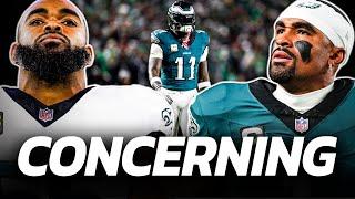 Eagles beat Panthers but potential issues REVEALED… AJ FRUSTRATED with offense + more news!