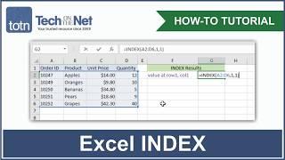 How to use the INDEX function in Excel