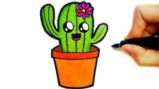 HOW TO DRAW CACTUS EASY STEP BY STEP