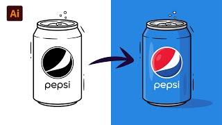 Adobe Illustrator Tutorial- Create a Soda Can Vector (HD)