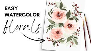 Loose Watercolor Roses | Easy Floral Composition Tutorial