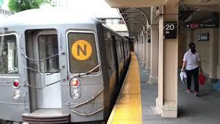 NYC Subway: (D) and (N) train at 20 Avenue (Weekend)