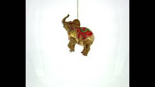 Whimsical Circus Elephant - Blown Glass Christmas Ornament (CC-0608)