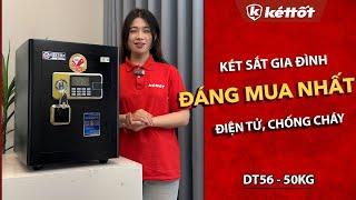 Két Sắt Gia Đình Chống Cháy, Chống Trộm DT56 Màu Đen 50kg - Két Sắt Chính Hãng Việt Tiệp.