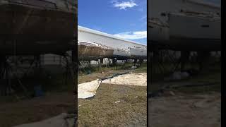 Hurricane damaged boat graveyard