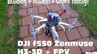 Dji F550 with Zenmuse h3-3d and FPV gear  (build log + maiden + gopro footage)