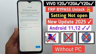 vivo y20 frp bypass || vivo y20 frp bypass 2025 || Without Pc || y20 frp bypass android 11,12