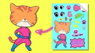 SuperKitties Bitsy, Ginny, Buddy, & Sparks - DIY Sticker Craft Activity