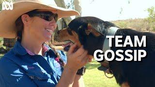 Kelpie puppy Gossip and stockwoman Aticia Grey | Muster Dogs