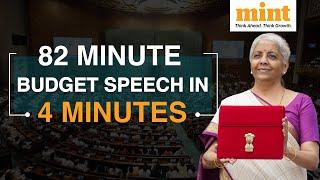Budget 2024: FM Nirmala Sitharaman's Speech Highlights In 4 Minutes | New Tax Regime, Jobs Push