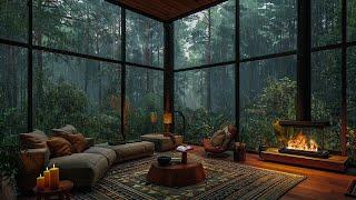 Listen To Sound of Fireplace, Soft Rain and Distant Thunder is The Best Way To Healing, Relaxing