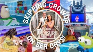 ZERO CROWDS on Disney Cruise Sea Day | Disney Treasure Vlog