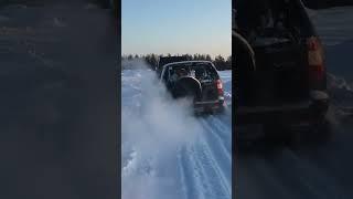  #UAZ #Patriot towing a #Chevrolet #NIVA in the #snow ️