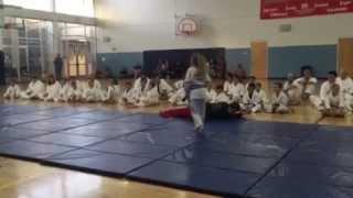 9 Year Old Girl Black Belt One-Step Demo