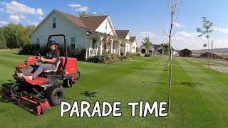 PREPARING THE LAWN FOR A PARADE  TRIPLEX STORY