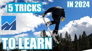 EASY TRICKS TO LEARN ON YOUR SNOWBOARD IN 2024 (pocket coach)