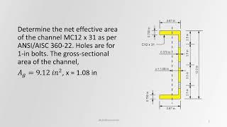 CONC102-102-151: Determine the effective net area of the channel.