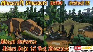 Biosyn Universe Addon Beta 1st Showcase New Dinosaurs 4K60FPS Minecraft BedrockPE Dinosaurs Ep560