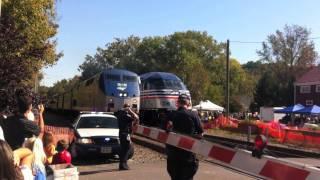 clifton days duel train crossing - amtrak & vre trains