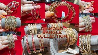 2023 Latest Tanishq real diamond bangle designs with weight and price | diamond ruby bangle