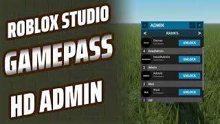 ROBLOX STUDIO HOW TO CREATE GAMEPASS HD ADMIN