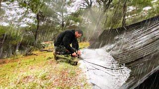 Camping in Heavy Hail,Rainstorm and Thunder ️ • Solo Camping in Heavy Rain with my Dog