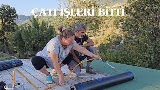 BAHÇE MUTFAĞIMIZIN ÇATISINI KUMLU MEMBRAN İLE KAPLADIK - BAHÇE MUTFAĞINDA SONBAHAR İŞLERİ - KÖYE GÖÇ