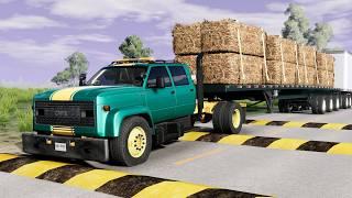 Trucks and Cars vs Speed Bumps #87 | BeamNG Drive | Truck &Too