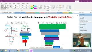 How to solve for the variable in an equation (variable on each side)