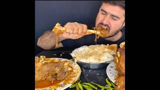 ASMR: EATING SPICY MUTTON CURRY BASMATI RICE || #shorts #mukbangn#asmreating #mukbangasmr #asmr