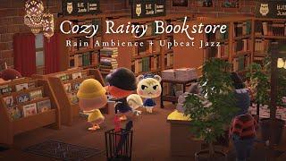 Cozy Rainy Bookstore  1 Hour Upbeat Smooth Jazz Music No Ads | Studying Music | Work Aid 