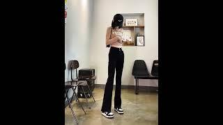 ANYOU 여성 하이웨스트 부츠컷 스판 청바지 캐주얼 데님팬츠 슬랙스 오리지널 데님팬츠
