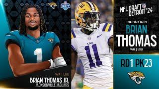 2024 NFL DRAFT RD 1 PK 23 BRIAN THOMAS JR TO THE JACKSONVILLE JAGUARS