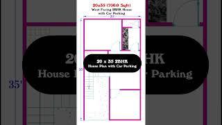 20*35 house plan | 20x35 house plans with car parking | 20x35 House Design
