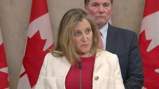 Premiers pushed for "robust Canadian response" to Trump tariffs threat in meeting with PM: Freeland