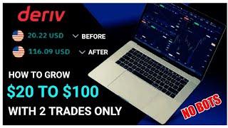 How to Grow $20 to $100 with only 2 Trades In Deriv without a Bot