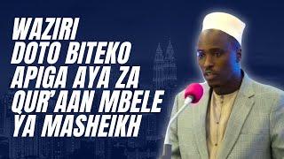 Waziri Doto Biteko Apiga Aya za Qur'aan Mbele ya Masheikh